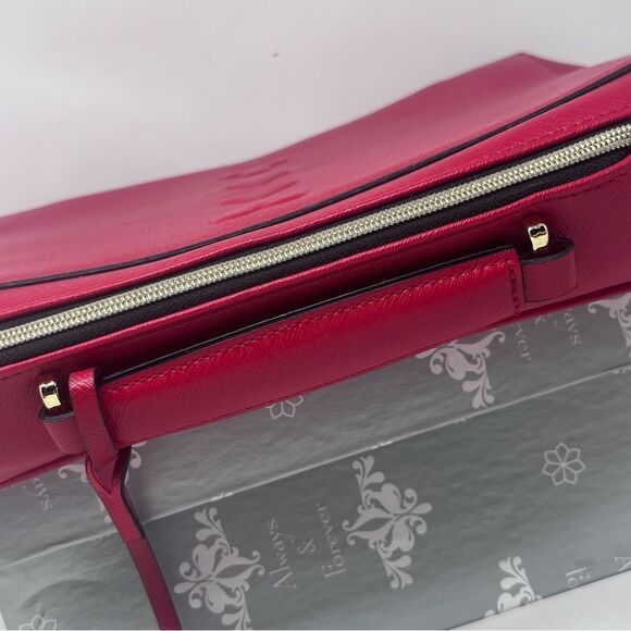 Estee Lauder Cosmetic Train Case Red Faux Leather Card Suits Detail Bag Charm - Picture 4 of 13